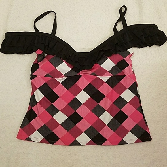 off the shoulder tankini swim top